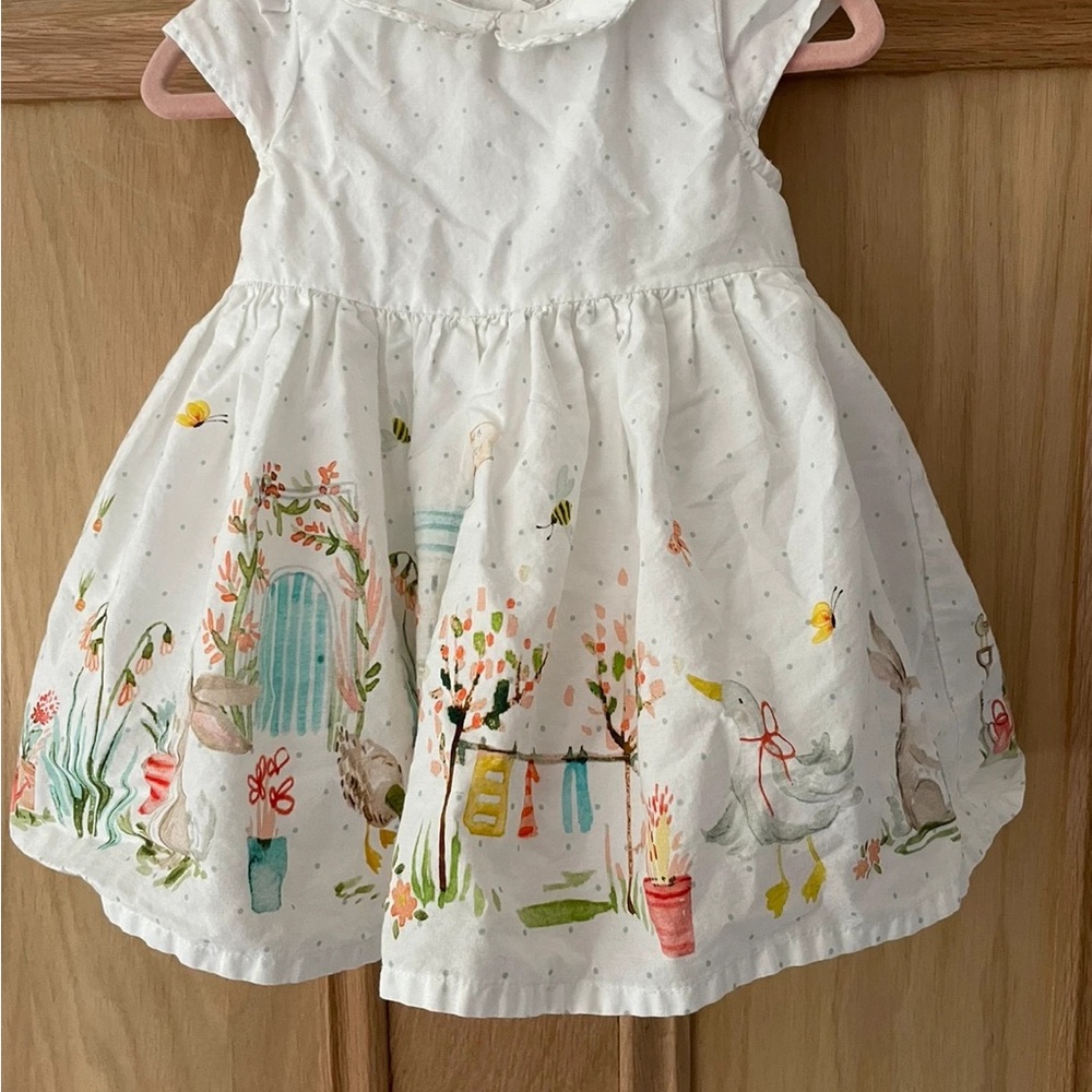 Next White Dress with Colorful Garden Print